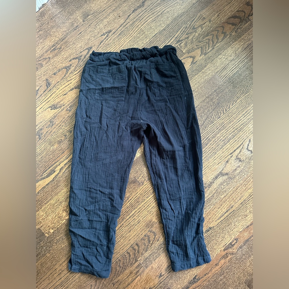 Madewell Black Linen Pull On Pants - Picture 3 of 5